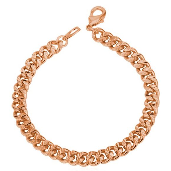 Superbe Solid Color Link Bracelet pour les femmes - Or de Rose 