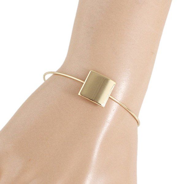

Square Shape Embellished Alloy Bracelet, Golden