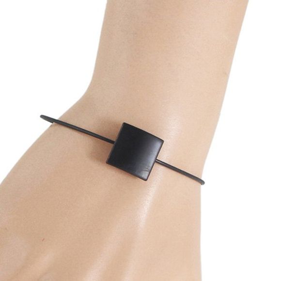 Bracelet en alliage Agrémentée de forme carrée - Noir 