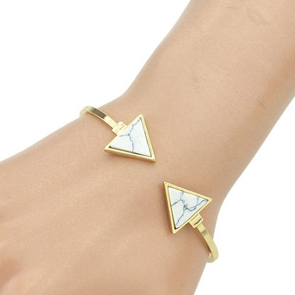 s 'Bracelet Motif en marbre Chic Triangle Forme Agrémentée Femmes - d'or 