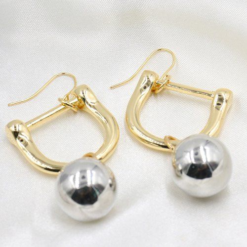 Paire de Vintage géométrique boule Boucles d'oreilles pour les femmes - d'or 