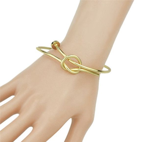 Noué Cuff Bracelet - d'or 