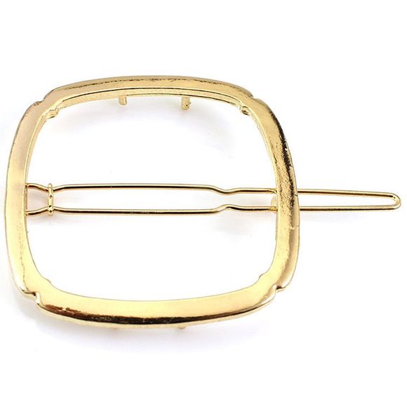 Simple Solide Couleur géométrique carrée Hairpin pour les femmes - d'or 