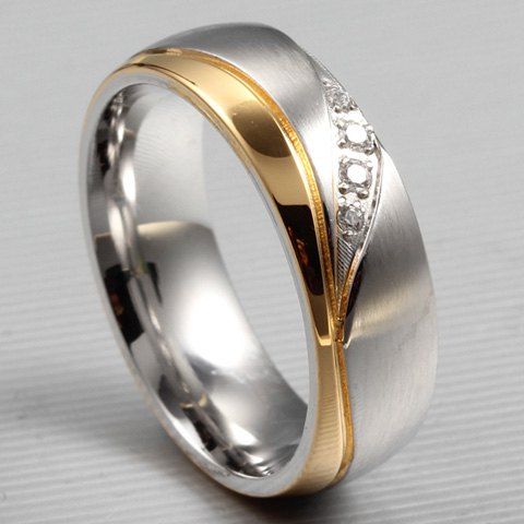 ONE PIECE simple strass design lisse Anneau pour les femmes - Argent 
