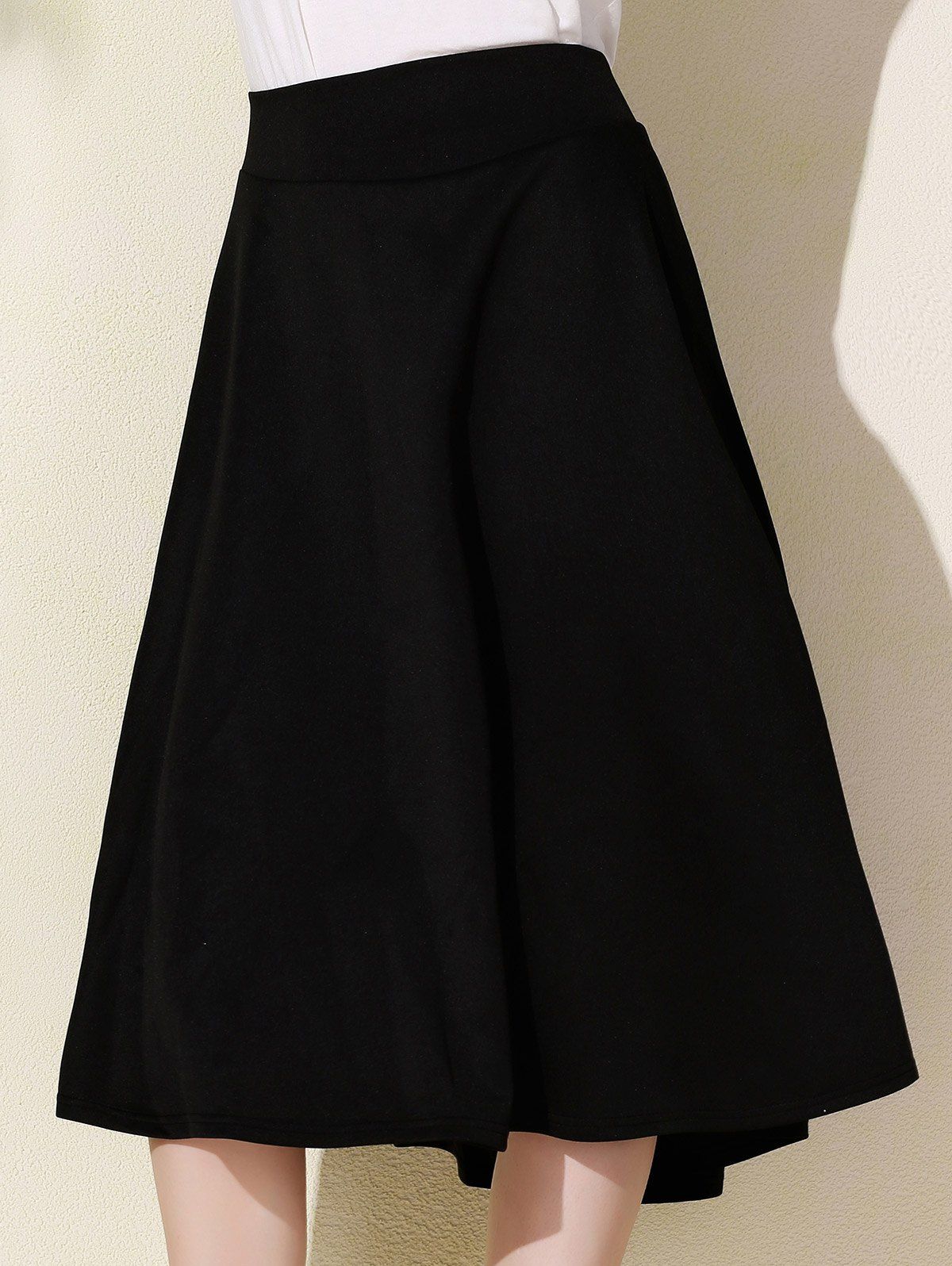 black midi skirt high waisted