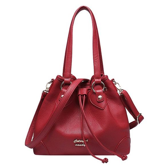 Stylish Letter and Solid Color Design Women's Shoulder Bag - Rouge vineux 