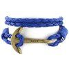 Bracelet Espoir Layered Anchor PU cuir - Bleu 