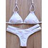 Halter solide creux Couleur Out Bikini Set de femmes élégantes - Blanc S