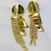 Paire de Vintage strass paillettes Boucles d'oreilles pour les femmes - d'or 