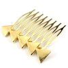 Simple Solid Color Triangle Hair Comb For Women - GOLDEN 