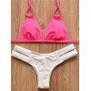 Halter Color Block évider Bikini Set de Sweet femmes - Rose Rouge S