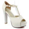 Trendy Toe Peep et sandales perles design femmes  's - Blanc 39