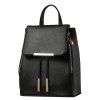 Casual Cover and Drawstring Design Women's Satchel - BLACK 