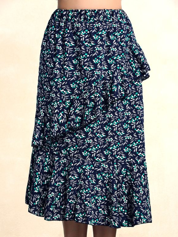 Charme Stretchy Asymétrique Imprimer Jupe Femmes  's - multicolore ONE SIZE(FIT SIZE XS TO M)