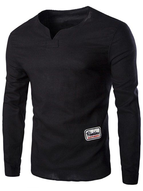 Mode Couleur unie Pull T-Shirts Men 's - Noir XL