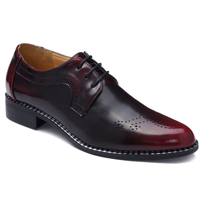 wine color formal shoes