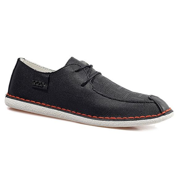 Fashionable Breathable and Metal Design Men's Casual Shoes - Noir 43