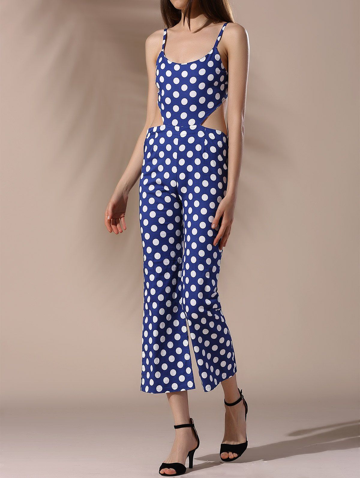 Spaghetti Strap Dot Sleeveless Jumpsuits