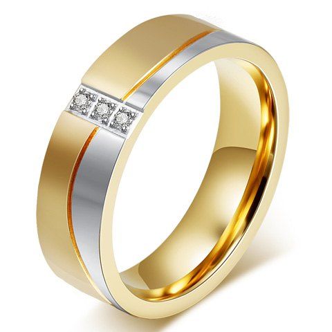 One Piece Simple Style Bicolourable strass alliage femmes s 'Ring - d'or 