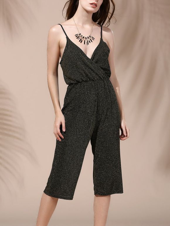 Séduisante Backless Plongeant s 'Jumpsuit Neck Solid Color Femmes - gris foncé XL