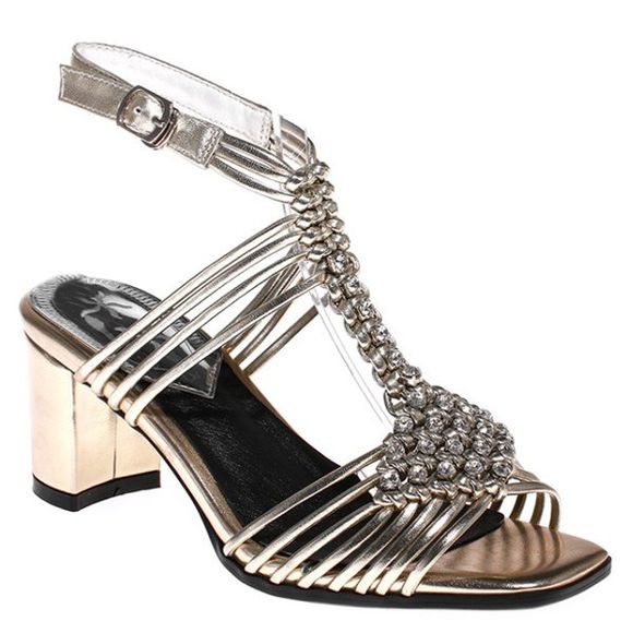 Trendy strass et Sandals Tissage design Femmes  's - d'or 38