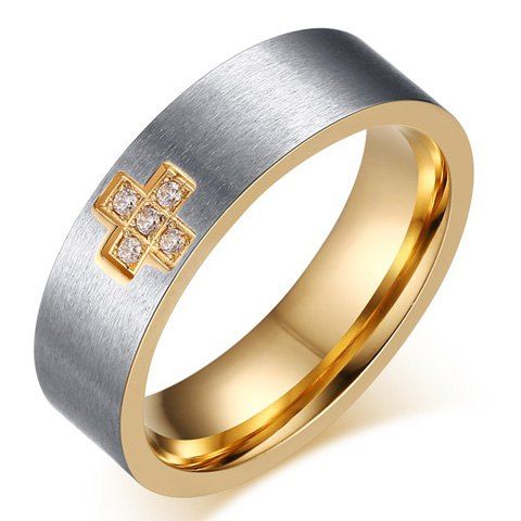 

One Piece Simple Geometric Rhinestone Alloy Men's Ring, Silver