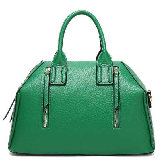 Retro Zippers et s Solid Color Design Femmes  sac fourre-tout - Vert 