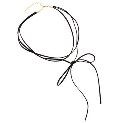 

Bowknot Choker Necklace, Black