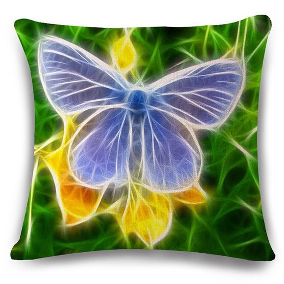 Élégant Papillons 3D Motif Carré Lin Taie (Sans Oreiller intérieur) - multicolore 
