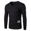 Mode Couleur unie Pull T-Shirts Men 's - Noir XL