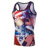 3D Slimming Fit col rond de drapeau américain imprimé Men 's Tank Top - multicolore L