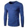 Men's Trendy Solid Color Pullover T-Shirts - Bleu M