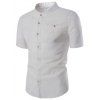 Men's Trendy Solid Color Single Breasted Shirts - Blanc L
