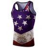 Fashion Round 3D cou de drapeau américain imprimé Men 's Tank Top - multicolore XL