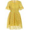 Charming High-Waist Yellow Women's Lace Dress - Jaune ONE SIZE(FIT SIZE XS TO M)