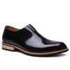 Stylish Elastic and PU Leather Design Men's Formal Shoes - Rouge vineux 38