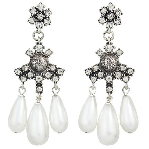 Pair of Noble Faux Pearl Water Drop Earrings For Women - Blanc 