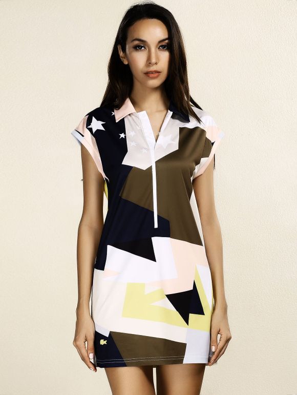Trendy Color Block Star Print vestimentaire pour les femmes - multicolore XL