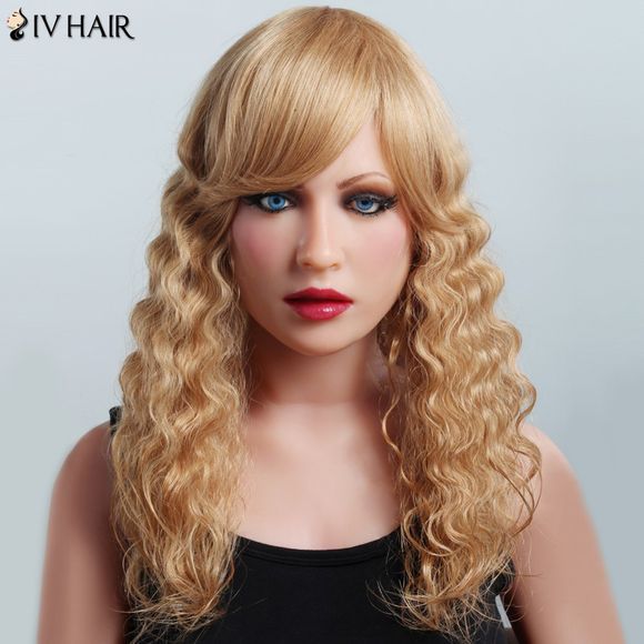 s 'perruque de cheveux humains Bouffant Curly Corn Hot Coiffure Siv cheveux Superbe longues femmes - Blonde Léger 18/27 