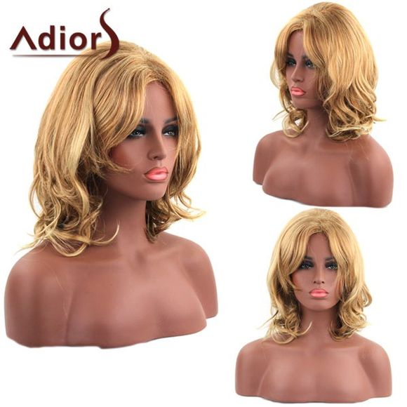 Fluffy Wavy Adiors synthétique Ladylike Blond clair mixte moyen capless perruque pour les femmes - multicolore 
