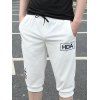 Shorts Casual Loose Fit Lace Up Solid Color Men  's - Blanc 3XL