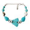 Ethnique Faux Turquoise Papillon Perle Bracelet pour les femmes - Argent 