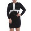 Stylish Women's Plus Size Round Neck Long Sleeve Dress - Blanc 3XL