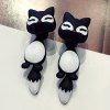 Pair of Stylish Cute Little Black Fox Earrings For Women - Noir 