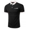 Mode col rabattu Solide Couleur T-shirt court Men 's  Manches Polo - Noir L
