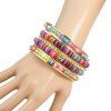 Rétro Colorful Perle strass Multilayer Rope Bracelet pour les femmes - multicolore 