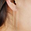 Paire de solides Rétro couleur U Boucles d'oreilles de forme pour les femmes - d'or 