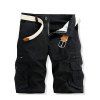 Casual Multi-poches Solide Couleur Men 's Cargo Shorts - Noir 38