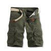 Casual Multi-pockets Solid Color Men's Cargo Shorts - Vert Armée 28