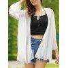 Casual Solid Color Collarless Batwing manches 3/4 femmes s 'Cover-Up - Blanc S